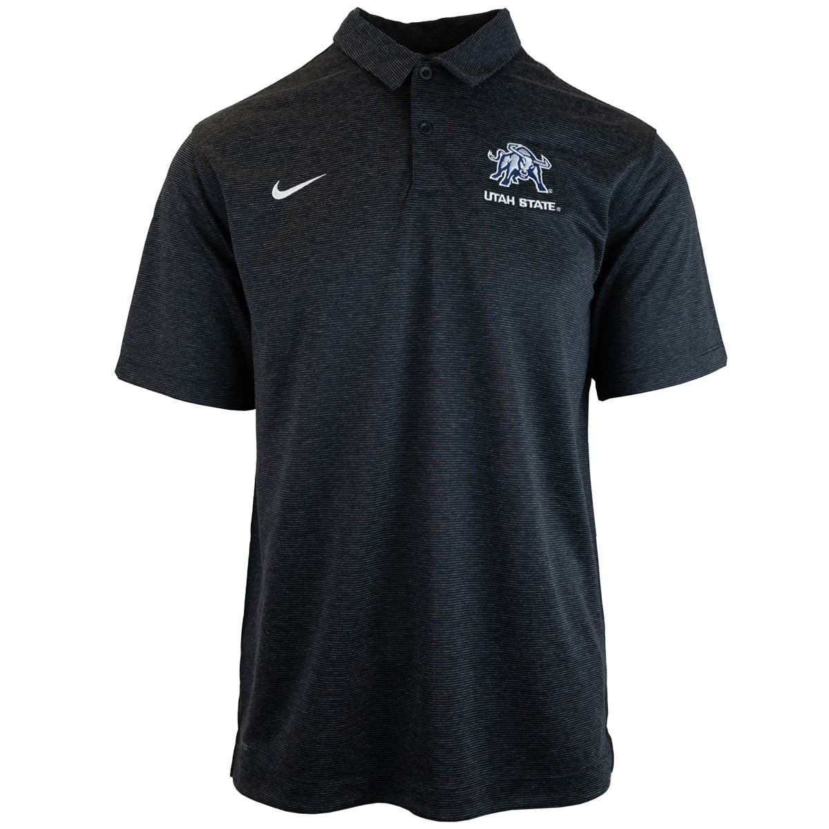 Men's Nike Utah State Aggie Bull Heather Striped Polo